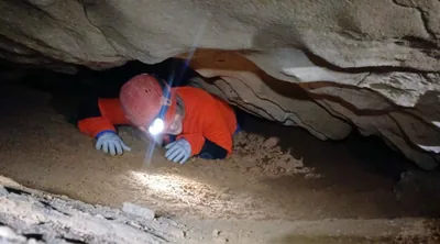 Squeezing through Sim’s Cave