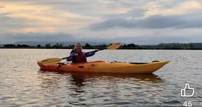 Kayaking at sunset