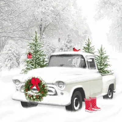 White truck, three-quarter view