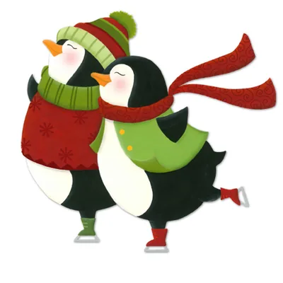 Ice-skating penguins